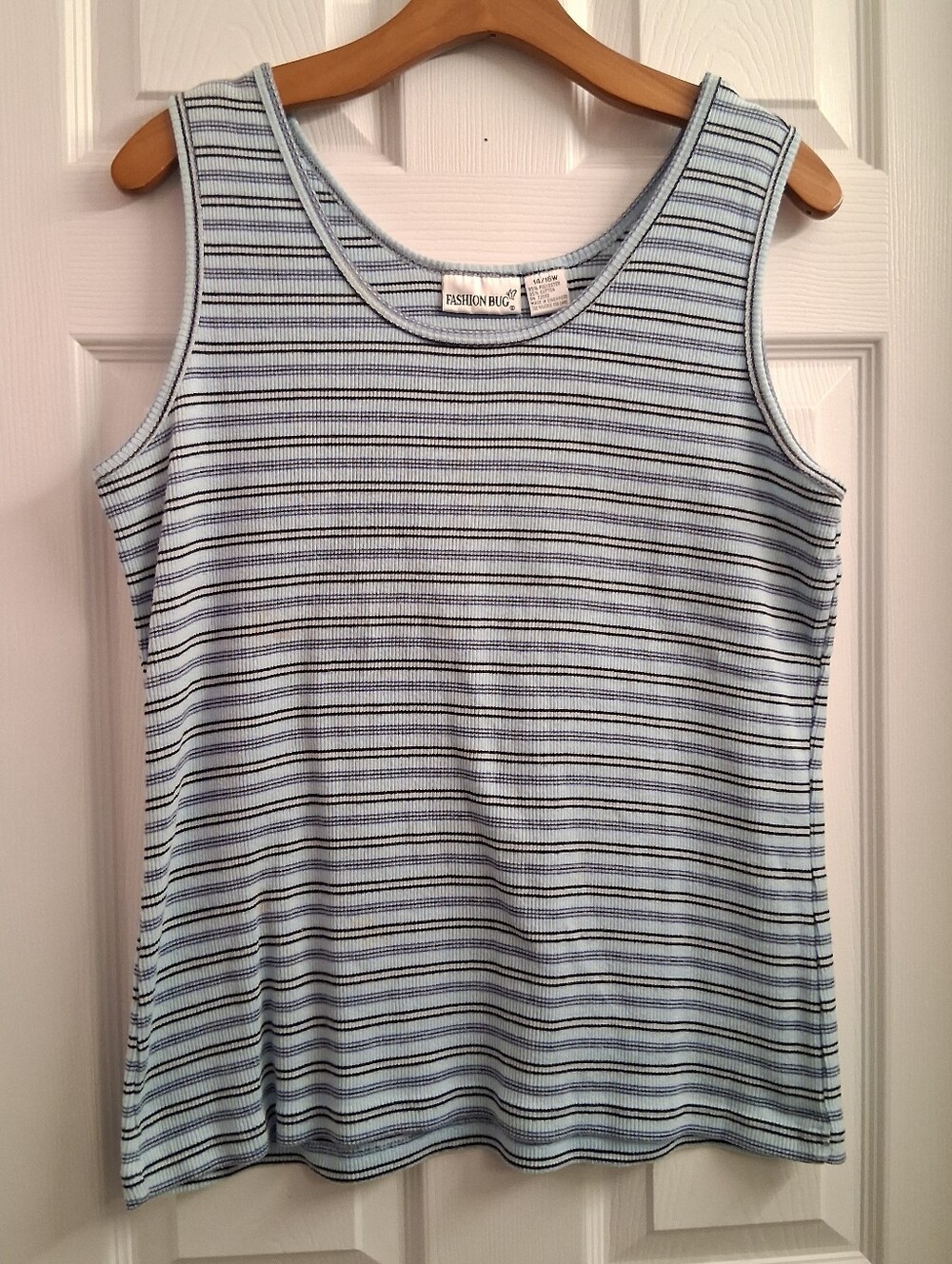 Vintage Fashion Bug Striped Blue Tank Top 14/16